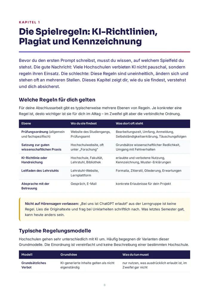 Leseprobe: Kapitel 1, welche Regeln für dich gelten