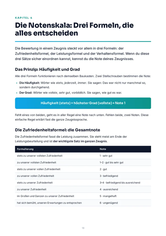 Leseprobe: Kapitel 4, die drei Notenformeln